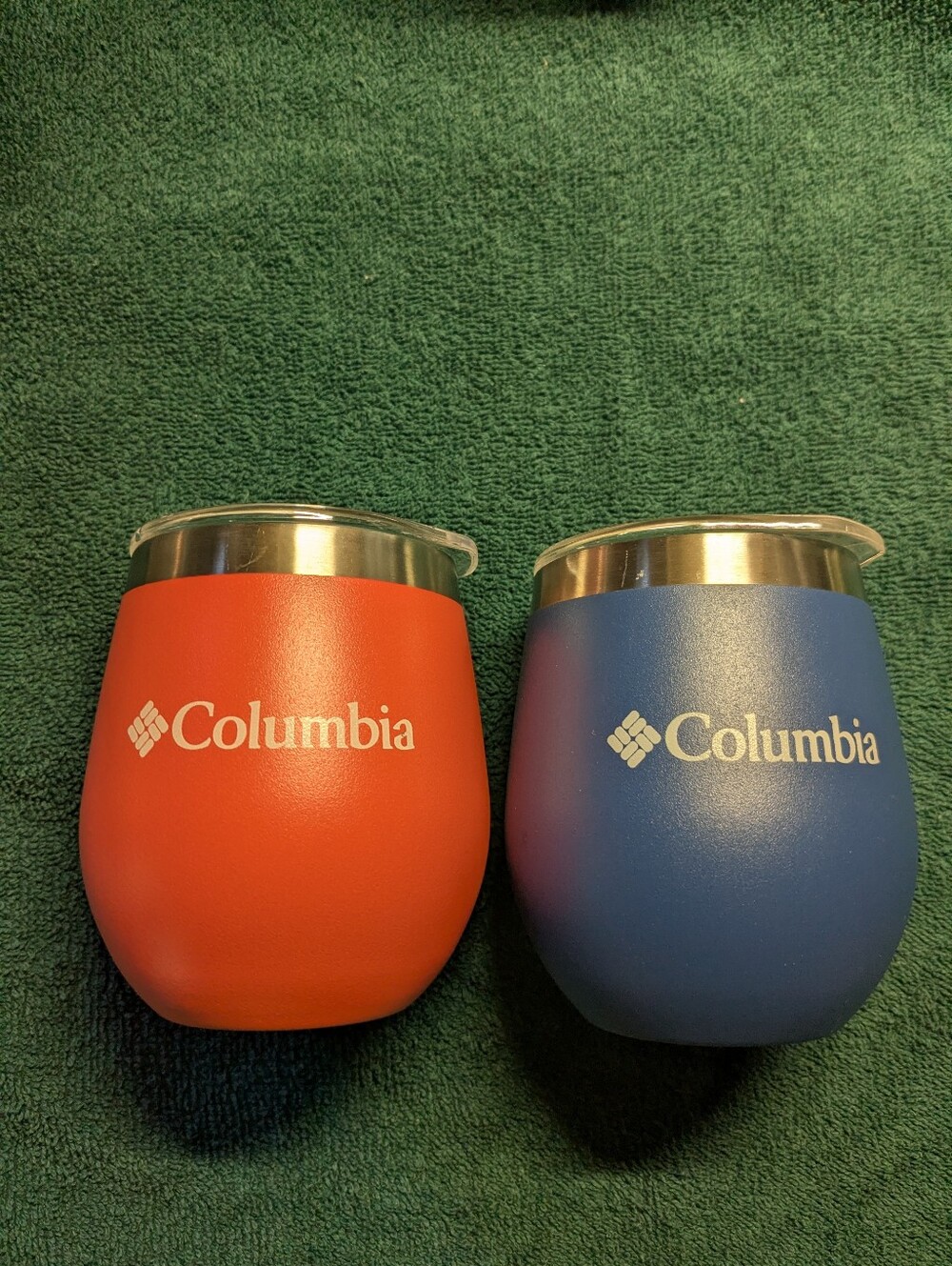 Columbia Orange and Blue Insulated Stemless Tumblers